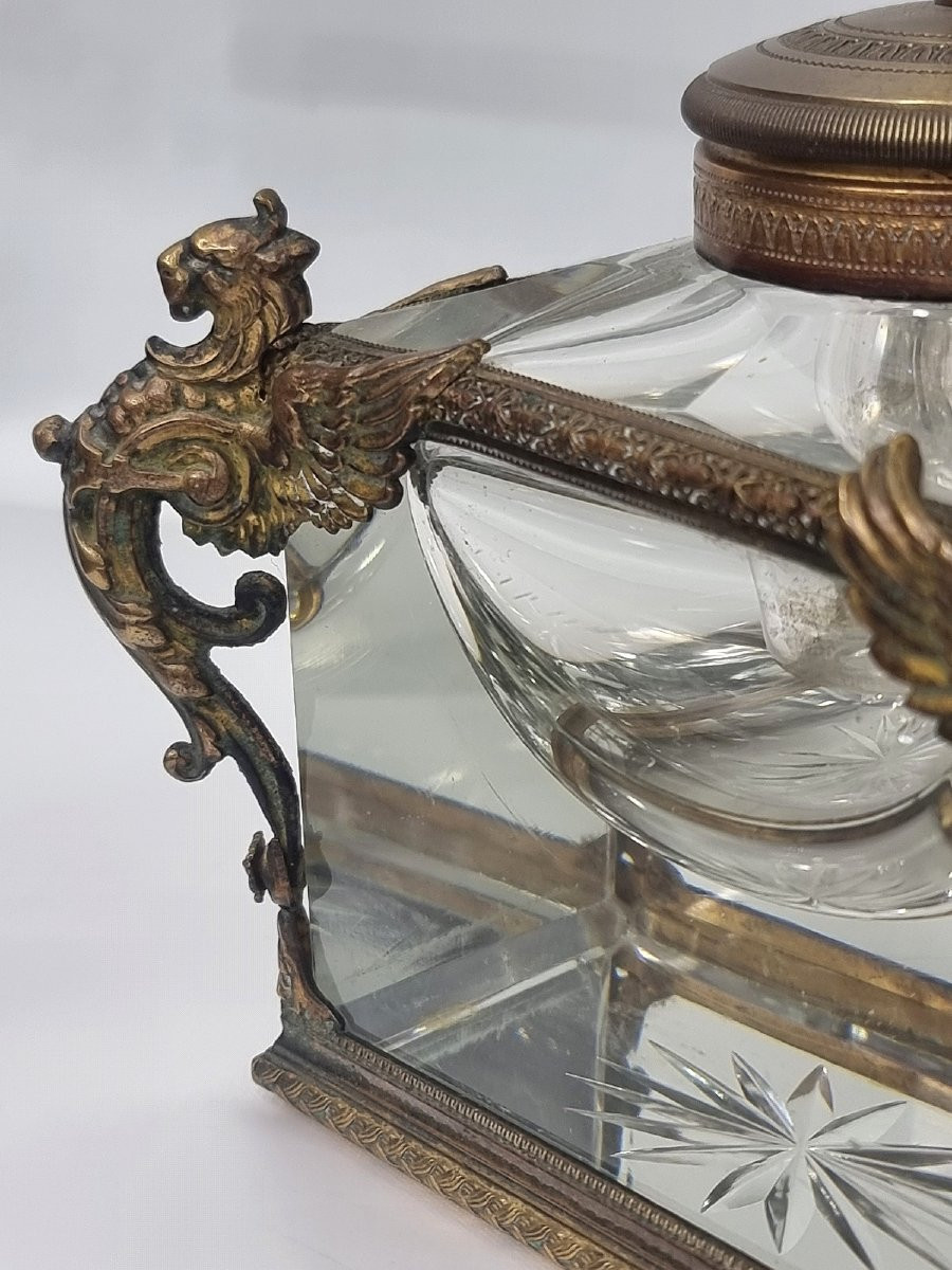Encrier français Napoléon III Baccarat-photo-3