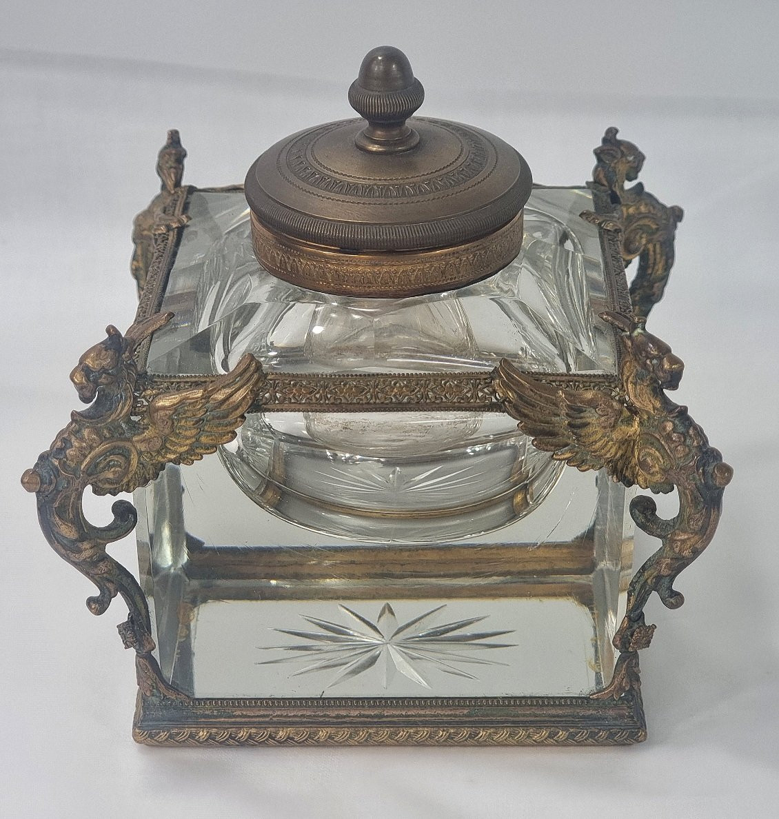 Encrier français Napoléon III Baccarat-photo-4