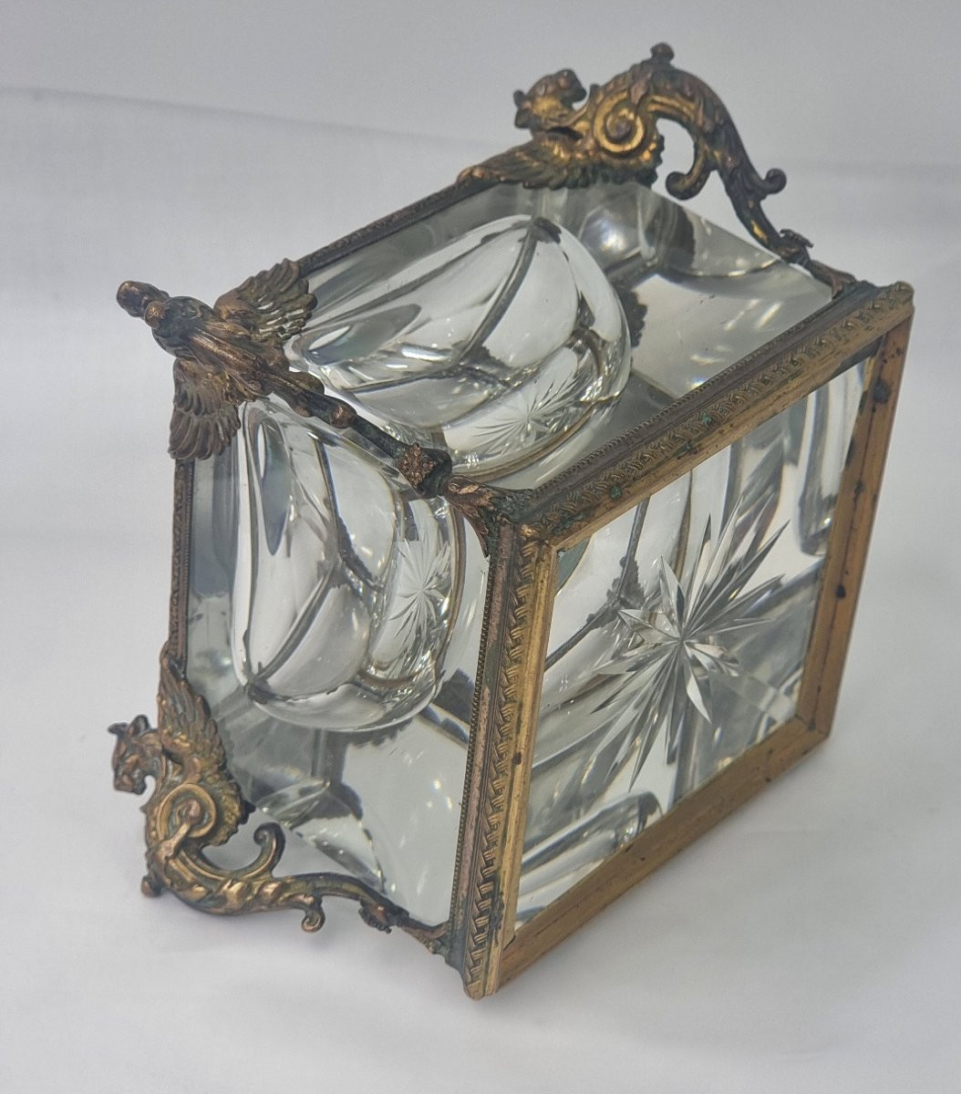 Encrier français Napoléon III Baccarat-photo-3