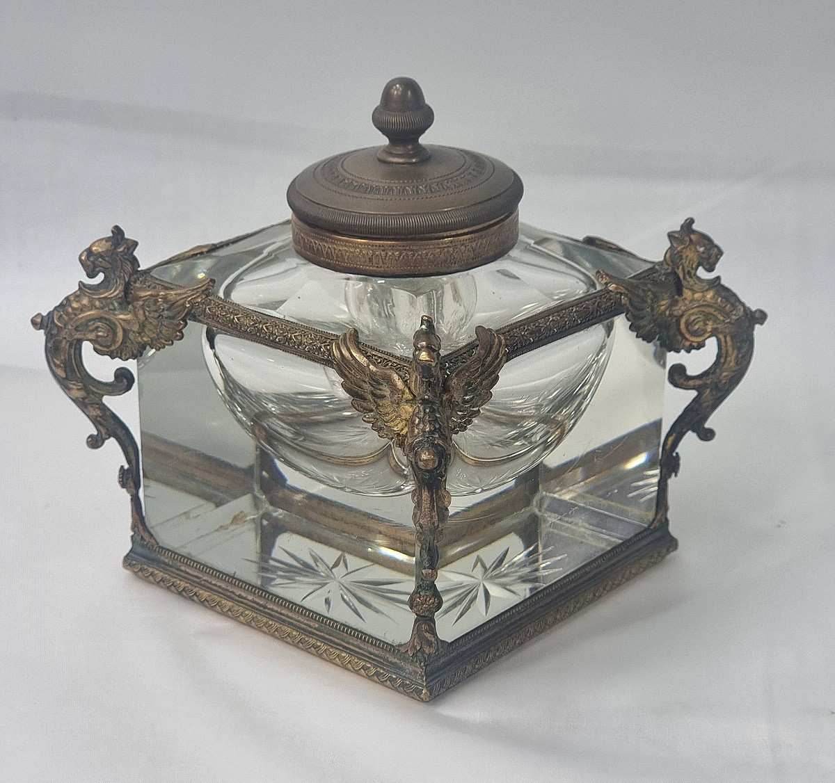 Encrier français Napoléon III Baccarat
