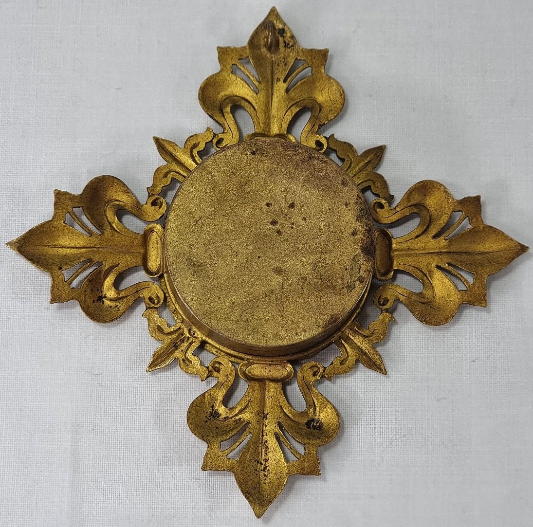 Croix relique française du XIXe siècle de sainte M.M. Alacoque-photo-3