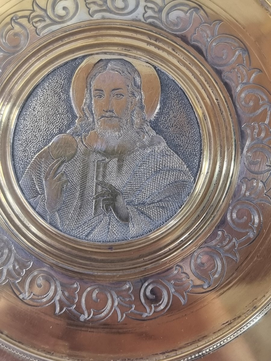 Calice français en argent et vermeil, patine assortie, du XXe siècle-photo-4