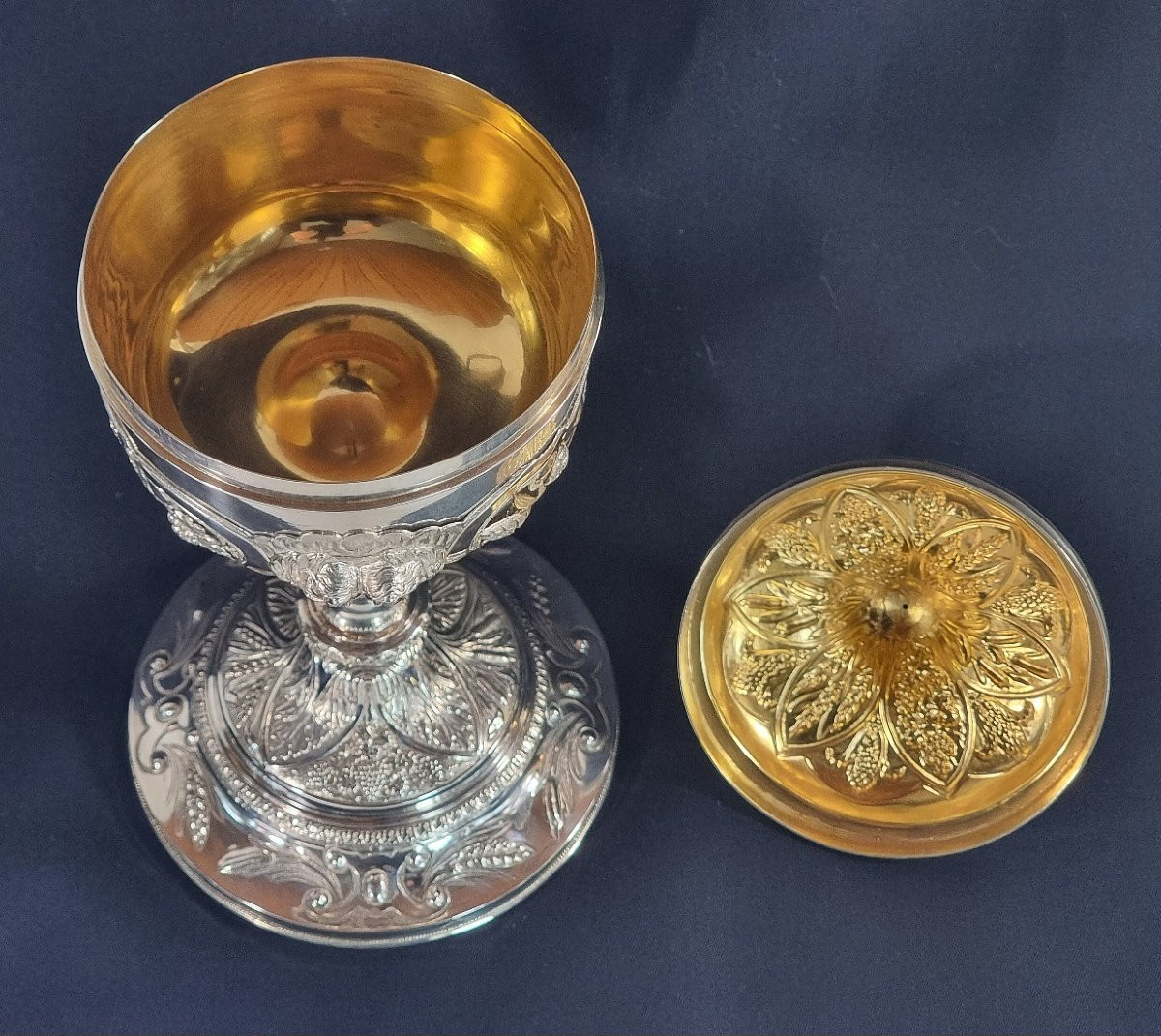 Silver And Gilt Ciborium, France, Martin, 19th Century-photo-4