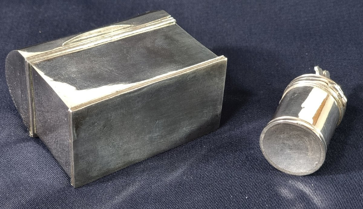 Silver Chrismatorium Or Oil Box, After A Medieval Model. France, Probably 19th Century-photo-2