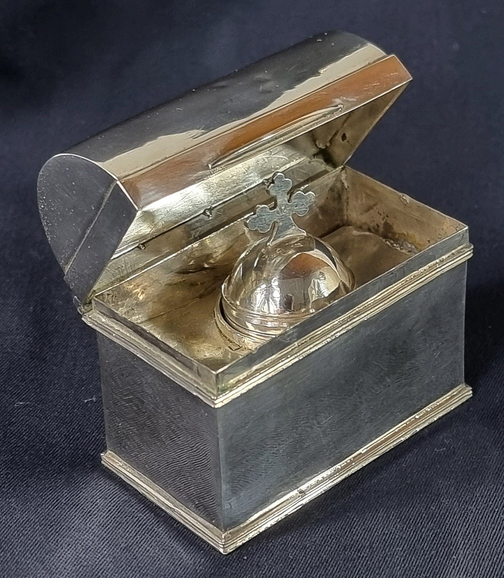 Silver Chrismatorium Or Oil Box, After A Medieval Model. France, Probably 19th Century