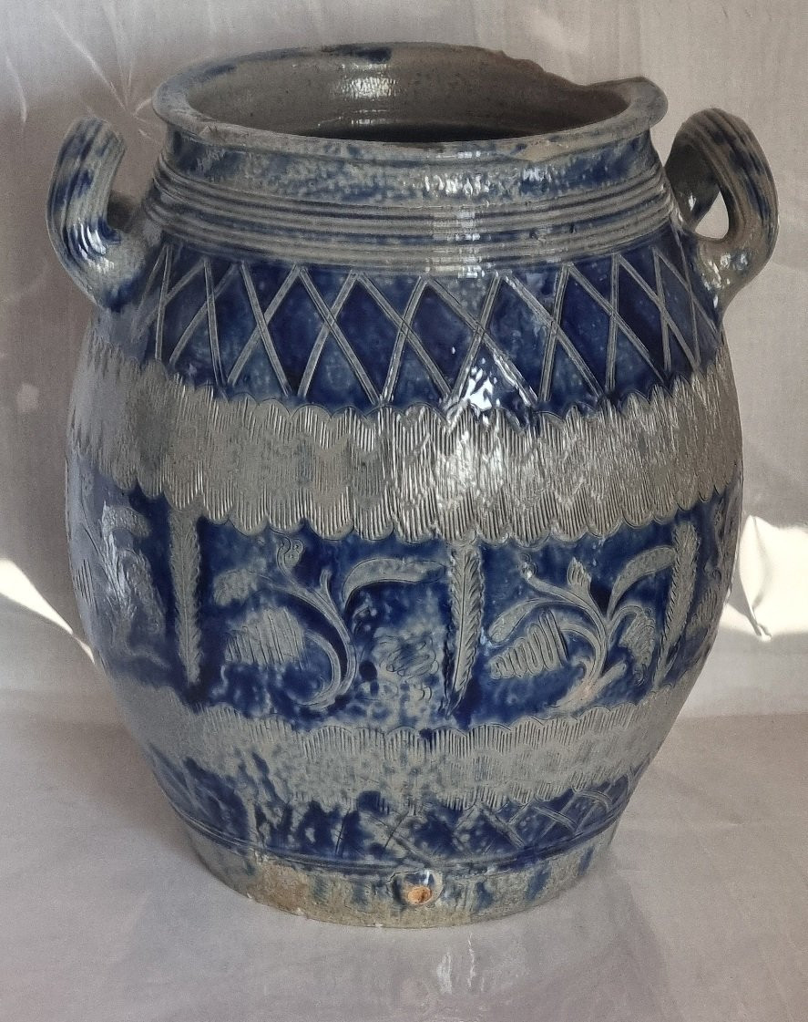 Westerwald Stoneware Wedding Pitcher, Early 19th Century – Dated 1833-photo-4