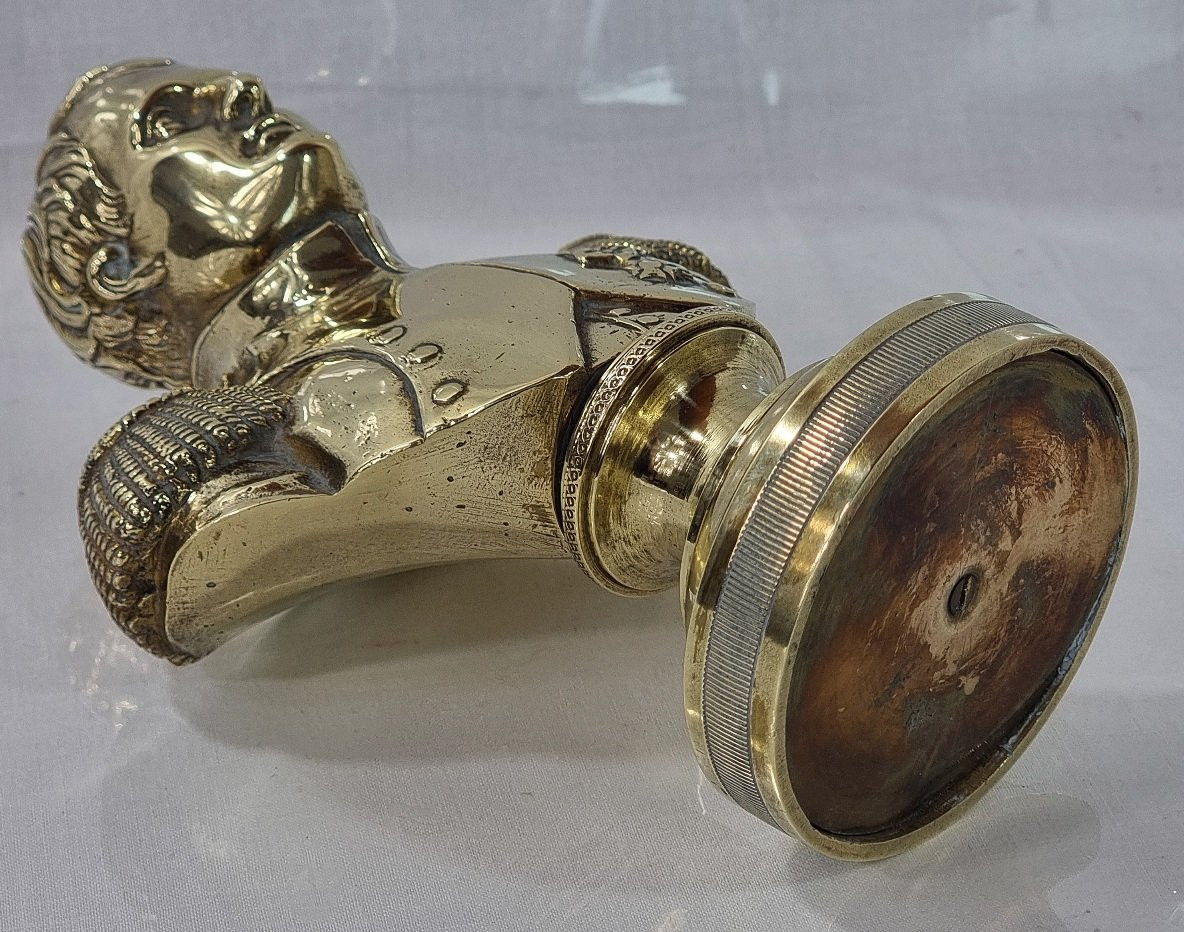 Bust Of Napoleon Bonaparte In Yellow Copper, Late 19th Century-photo-1