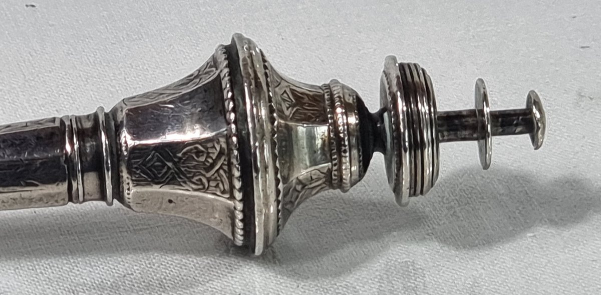 Compendium à couture en argent allemand ancien, en trois parties, 1750-1800-photo-3