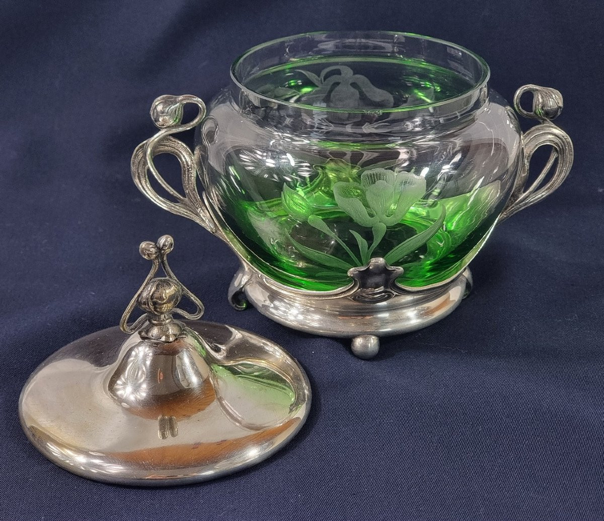 Silver-plated Art Nouveau Candy Dish/biscuit Tin By Wmf, 1900-photo-2