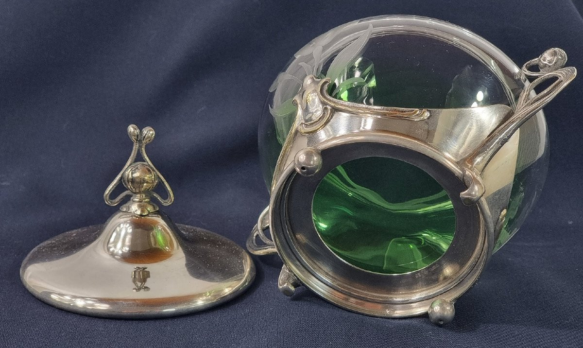 Silver-plated Art Nouveau Candy Dish/biscuit Tin By Wmf, 1900-photo-1