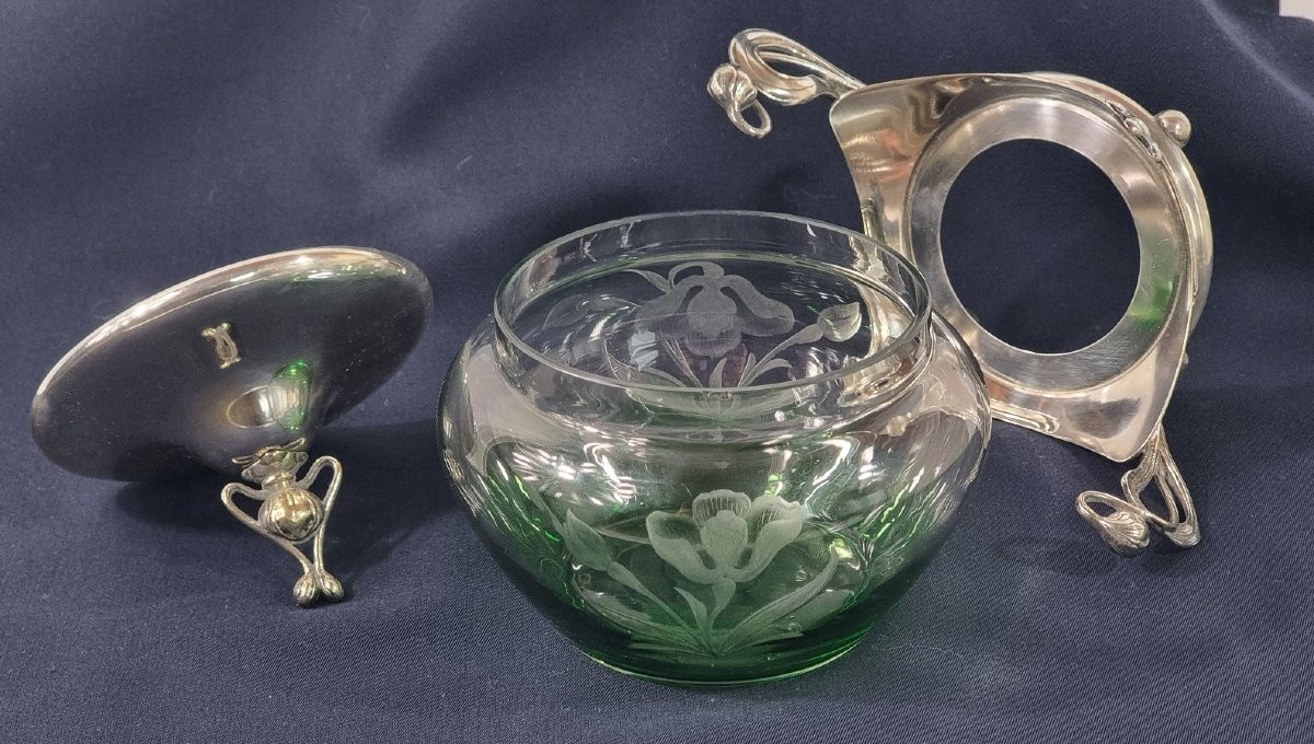 Silver-plated Art Nouveau Candy Dish/biscuit Tin By Wmf, 1900-photo-6