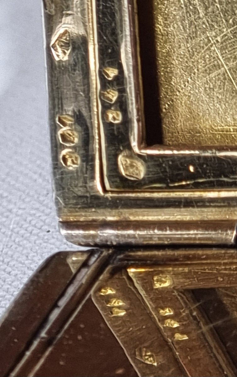 Poudrier Art Déco français ancien en argent, signé YAF-photo-4