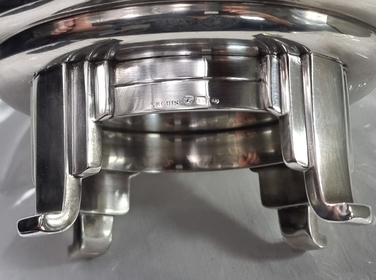 Antique Art Deco Silver-plated Metal Bowl, Ercuis Silversmiths-photo-4