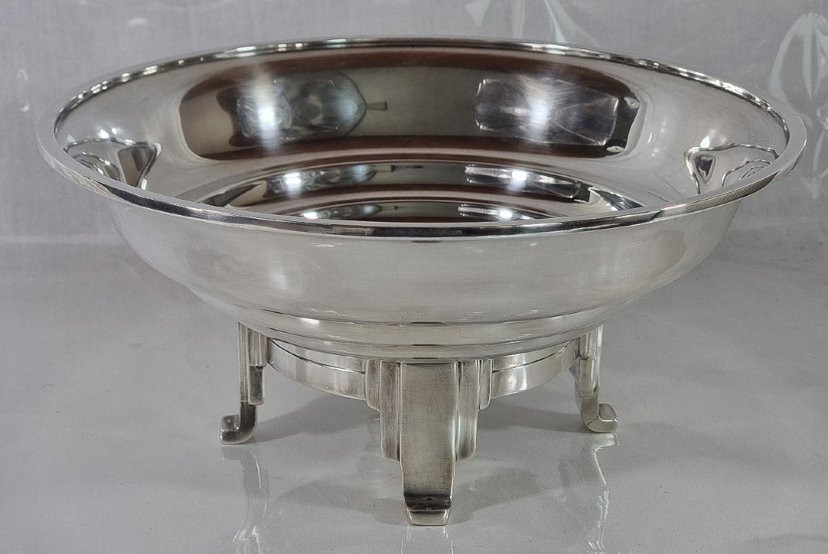 Antique Art Deco Silver-plated Metal Bowl, Ercuis Silversmiths-photo-2