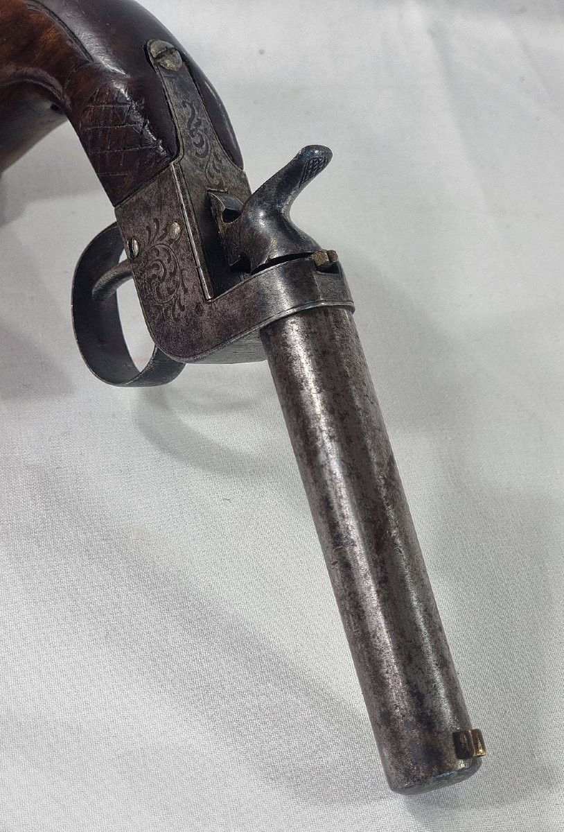 Pistolet de poche monocoup atypique du XIXe siècle.-photo-4