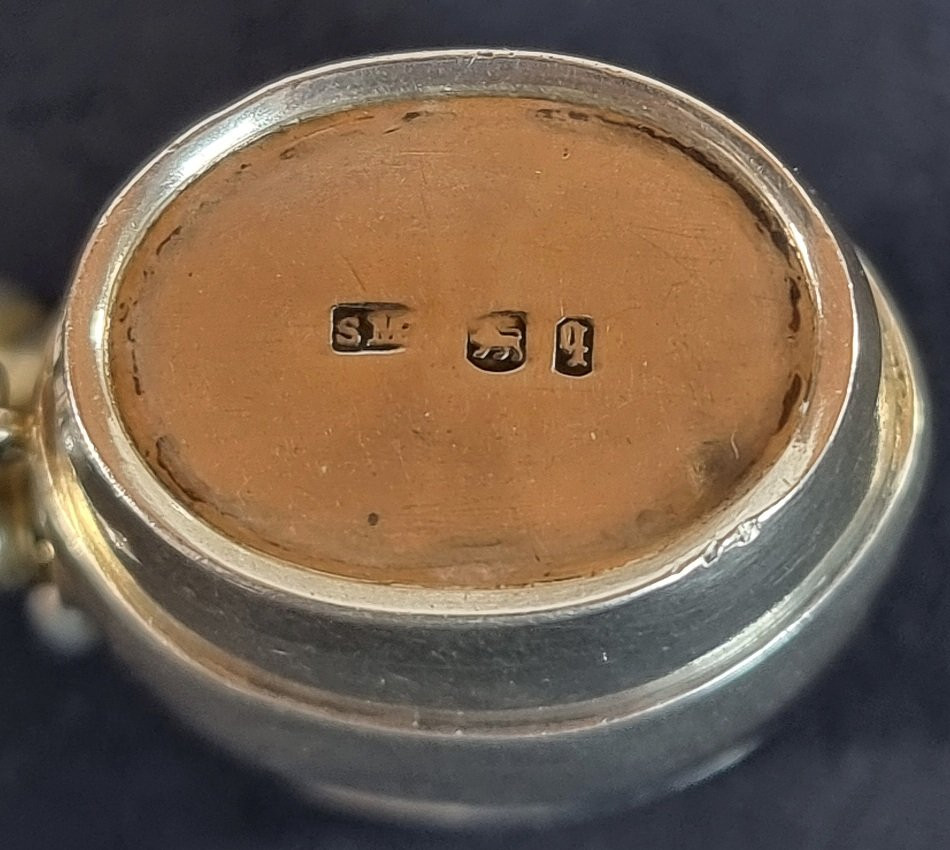 Boîte à vinaigrette et flacon à parfum en argent massif, forme tonneau, 1871, S. Mordan London -photo-5