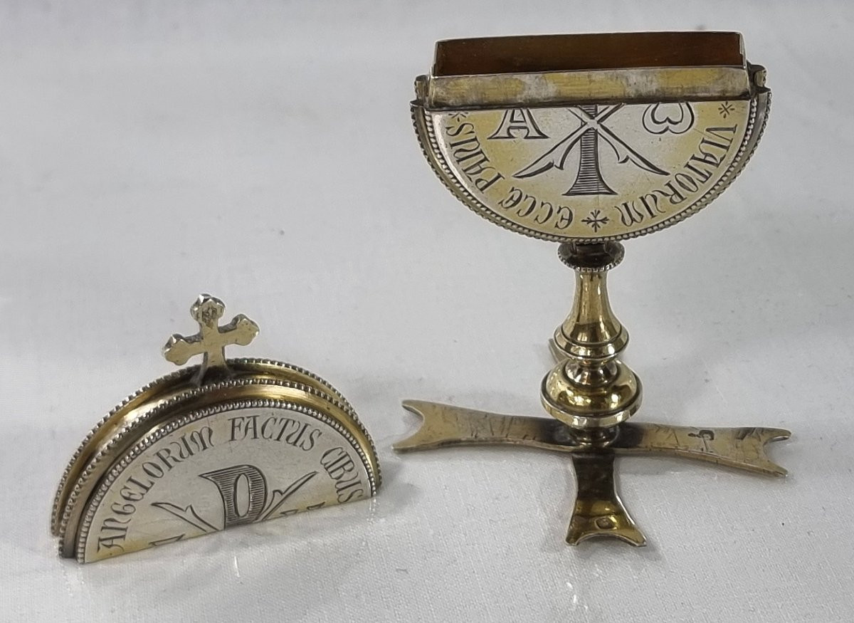Ostensoir ancien français, argent plaqué or, 1899, Bizolier & Nidriche-photo-2
