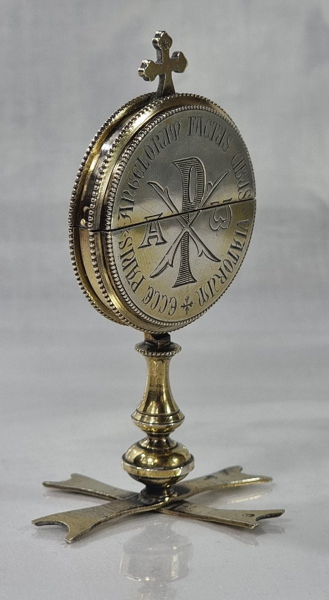 Ostensoir ancien français, argent plaqué or, 1899, Bizolier & Nidriche-photo-4