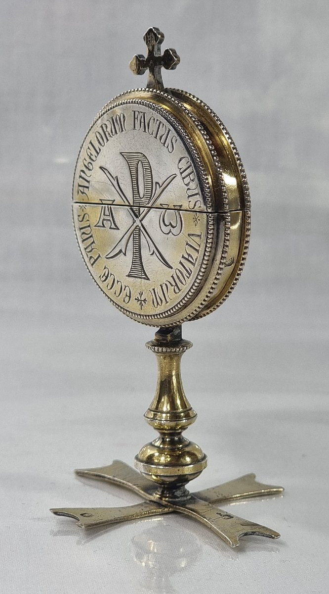 Ostensoir ancien français, argent plaqué or, 1899, Bizolier & Nidriche-photo-2