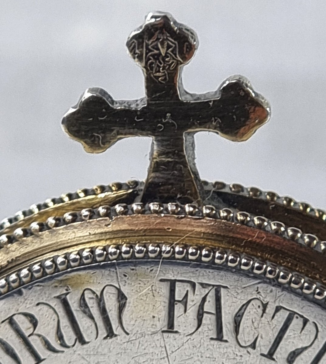 Ostensoir ancien français, argent plaqué or, 1899, Bizolier & Nidriche-photo-3