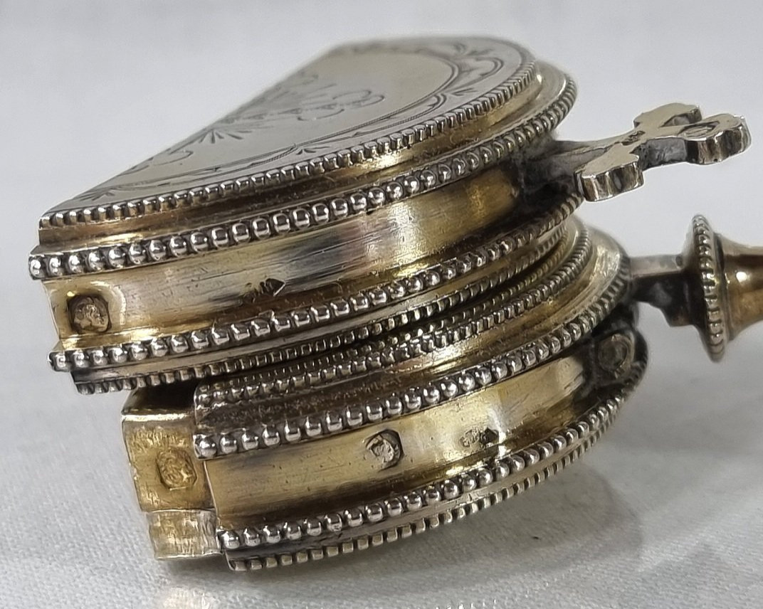 Ostensoir ancien français, argent plaqué or, 1899, Bizolier & Nidriche-photo-6