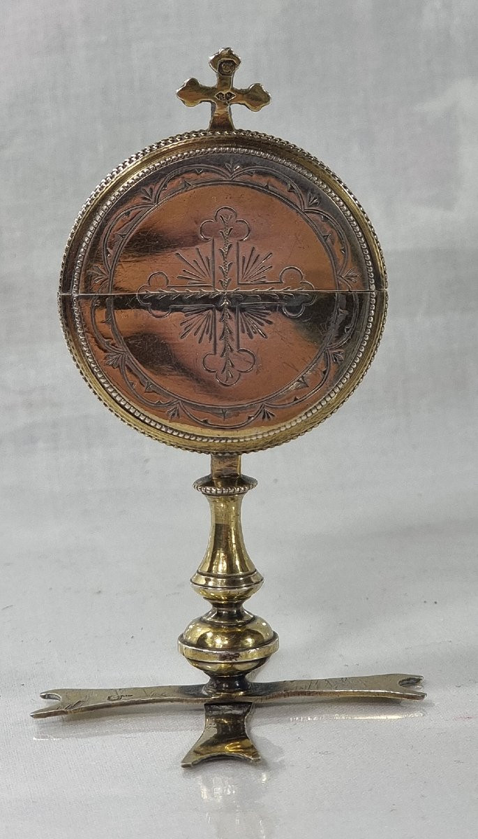 Ostensoir ancien français, argent plaqué or, 1899, Bizolier & Nidriche-photo-7
