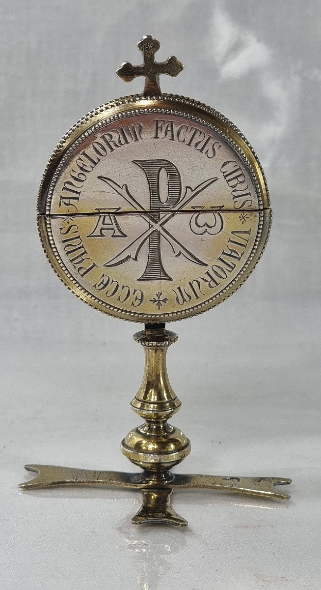 Ostensoir ancien français, argent plaqué or, 1899, Bizolier & Nidriche