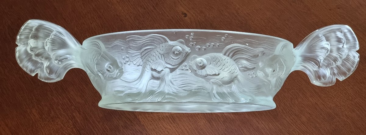 Art Deco Verlys France Planter Les Poissons Koi Fish-photo-4