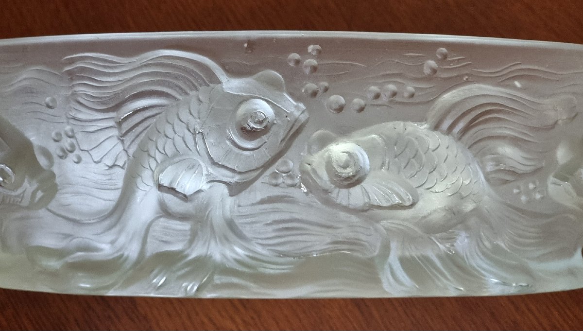 Art Deco Verlys France Planter Les Poissons Koi Fish-photo-1