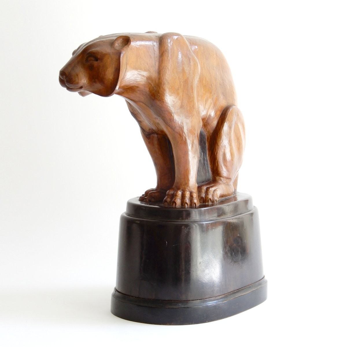 Art Deco Panther—carved From A Single Piece Of Wood—attributed To Fritz Behn-photo-3