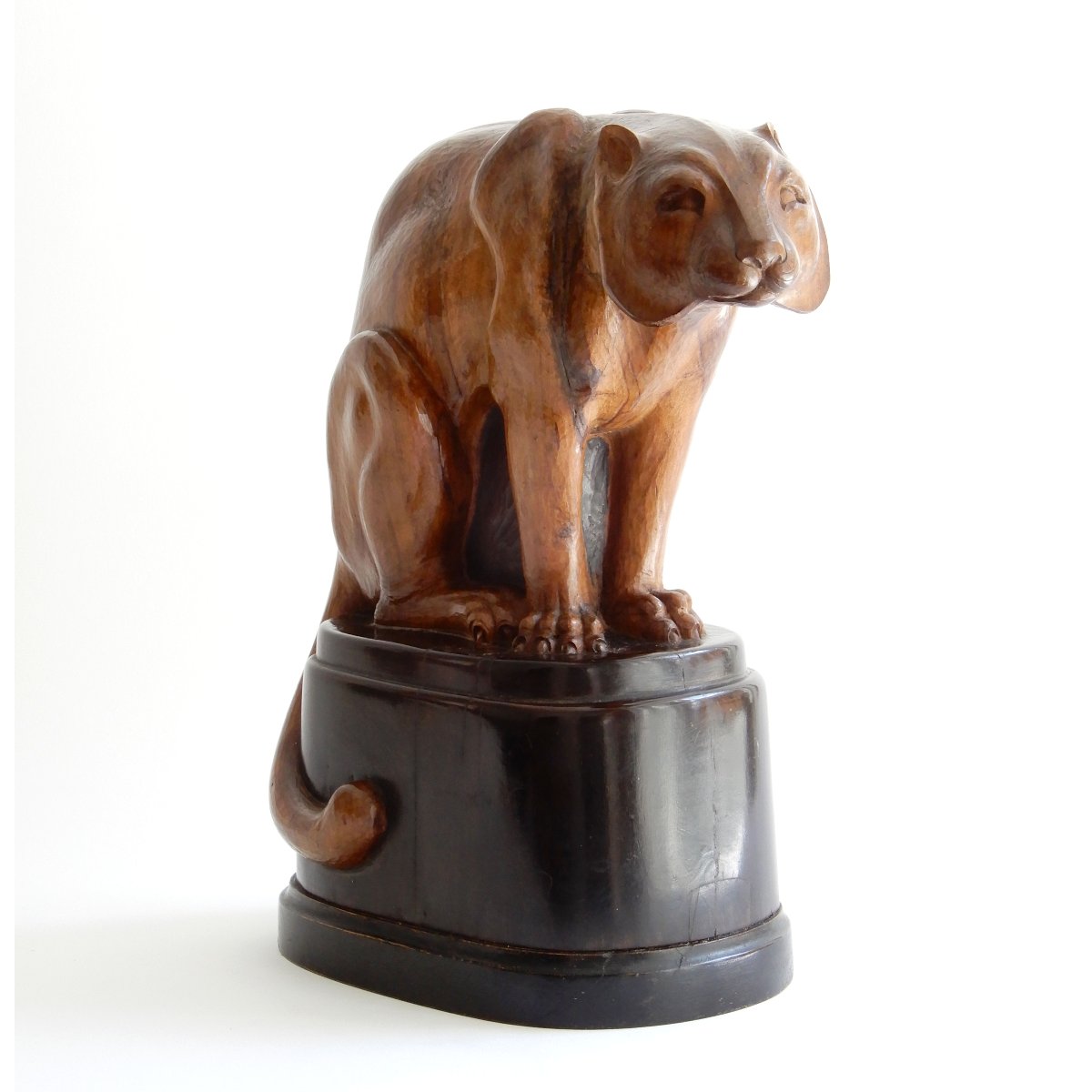 Art Deco Panther—carved From A Single Piece Of Wood—attributed To Fritz Behn-photo-1
