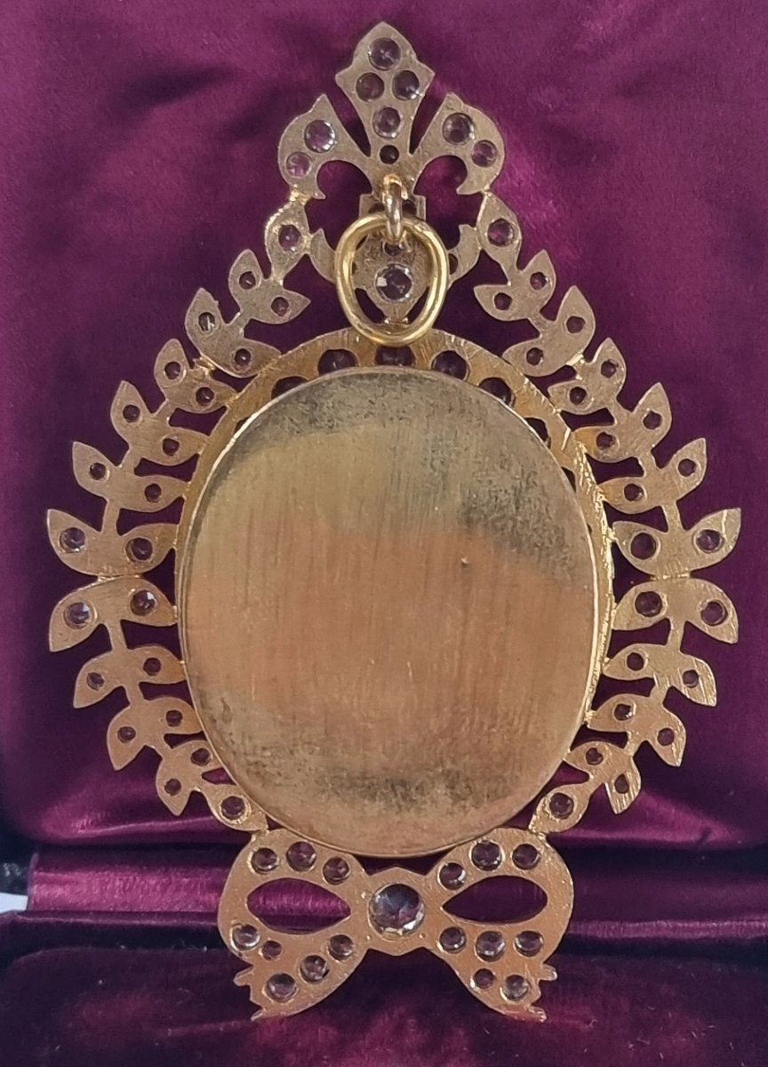 Reliquaire français du XIXe siècle avec reliques de Saint Louis IX et de Sainte Jeanne-François-photo-4
