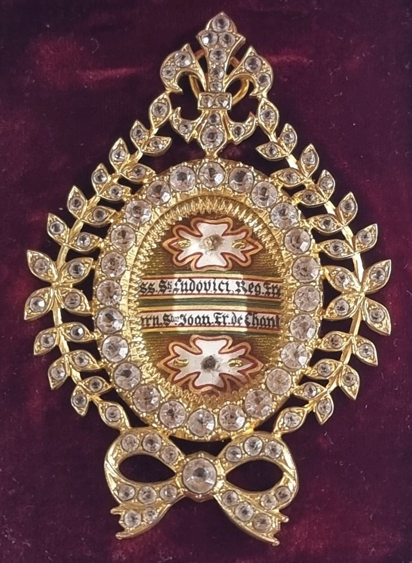 Reliquaire français du XIXe siècle avec reliques de Saint Louis IX et de Sainte Jeanne-François