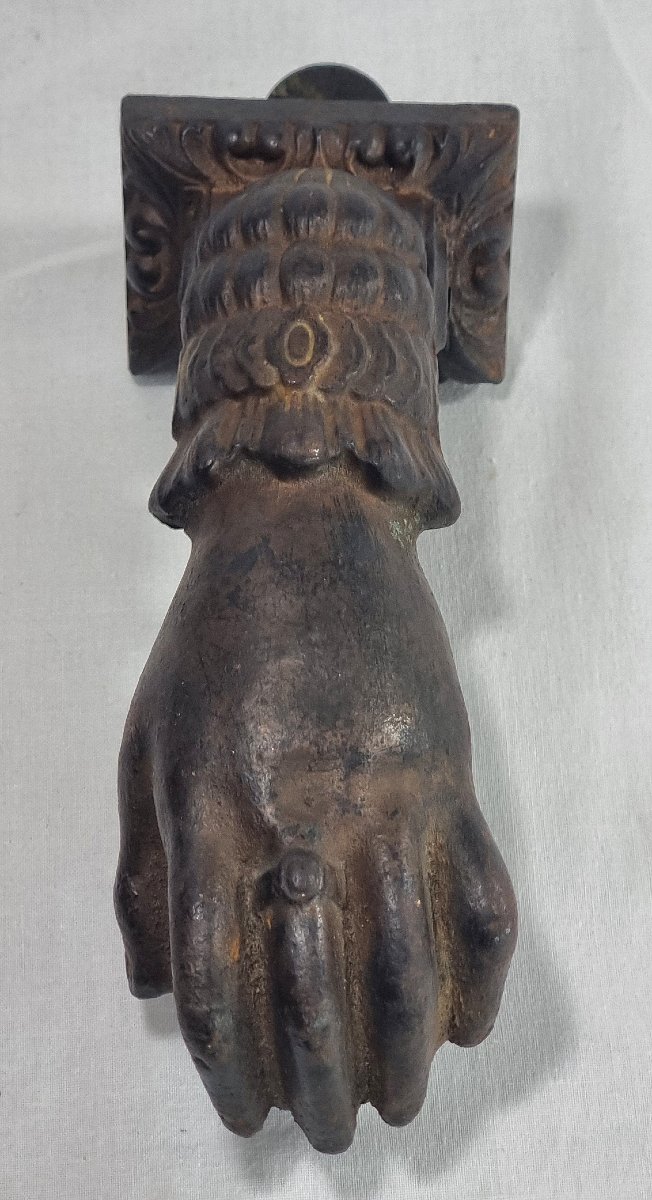 Antique French Cast-iron Door Knocker, 19th Century-photo-2