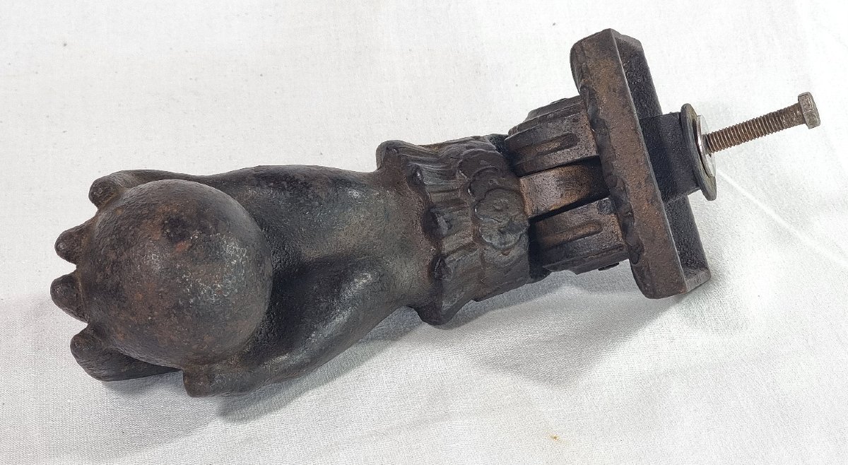 Antique French Cast-iron Door Knocker, 19th Century-photo-2