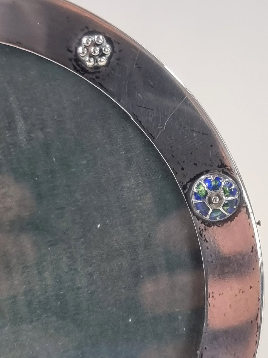 Liberty & Co. Sterling Silver And Enamel Photo Frame, Cymric, Birmingham 1907  Archibald Knox?-photo-2
