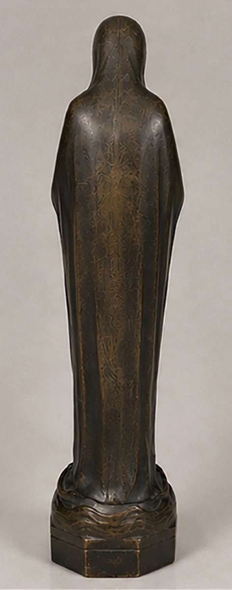 Jan Verdonk Vierge Immaculée Bronze Gebroeders Van Paridon Sculpture Art Déco-photo-4