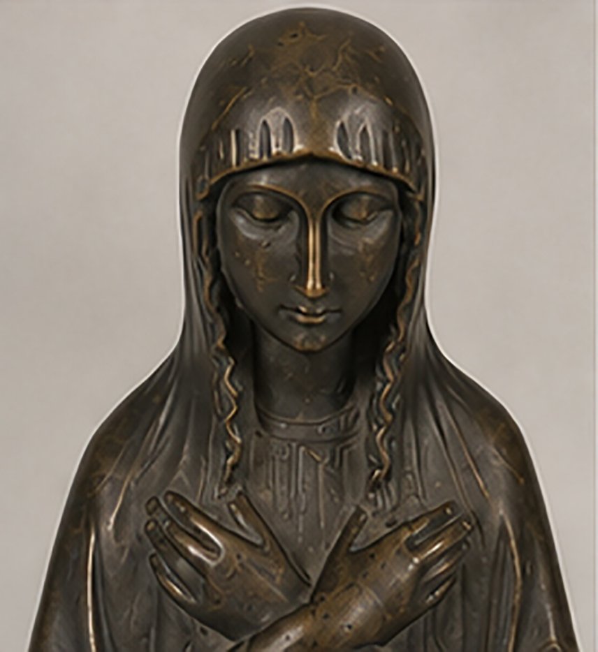 Jan Verdonk Vierge Immaculée Bronze Gebroeders Van Paridon Sculpture Art Déco-photo-1