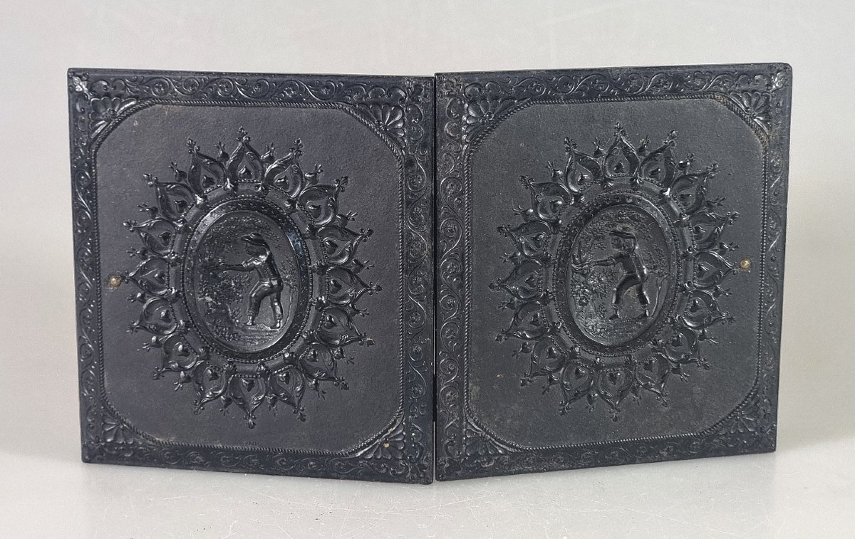 Union Case Américain Seiler Gutta-Percha Ambrotype Cadre Photo Nid d'Oiseaux Colombes 1860-photo-3