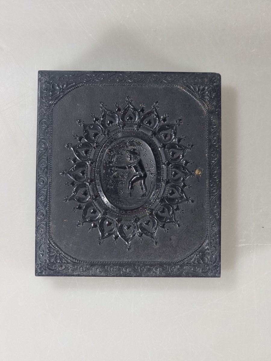 Union Case Américain Seiler Gutta-Percha Ambrotype Cadre Photo Nid d'Oiseaux Colombes 1860-photo-2