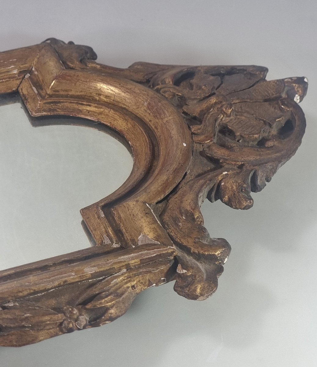 Miroir français ancien en bois sculpté et doré, époque Louis XV – XVIIIe siècle-photo-2