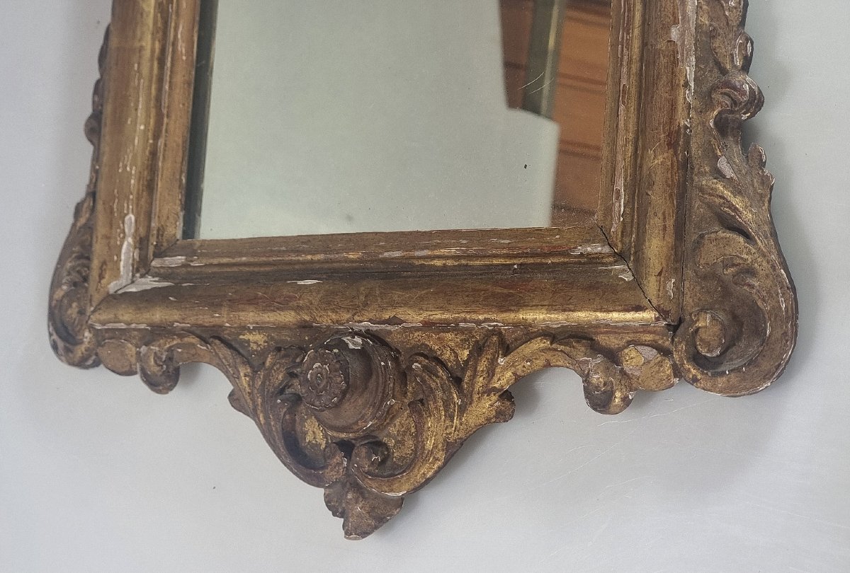 Miroir français ancien en bois sculpté et doré, époque Louis XV – XVIIIe siècle-photo-4