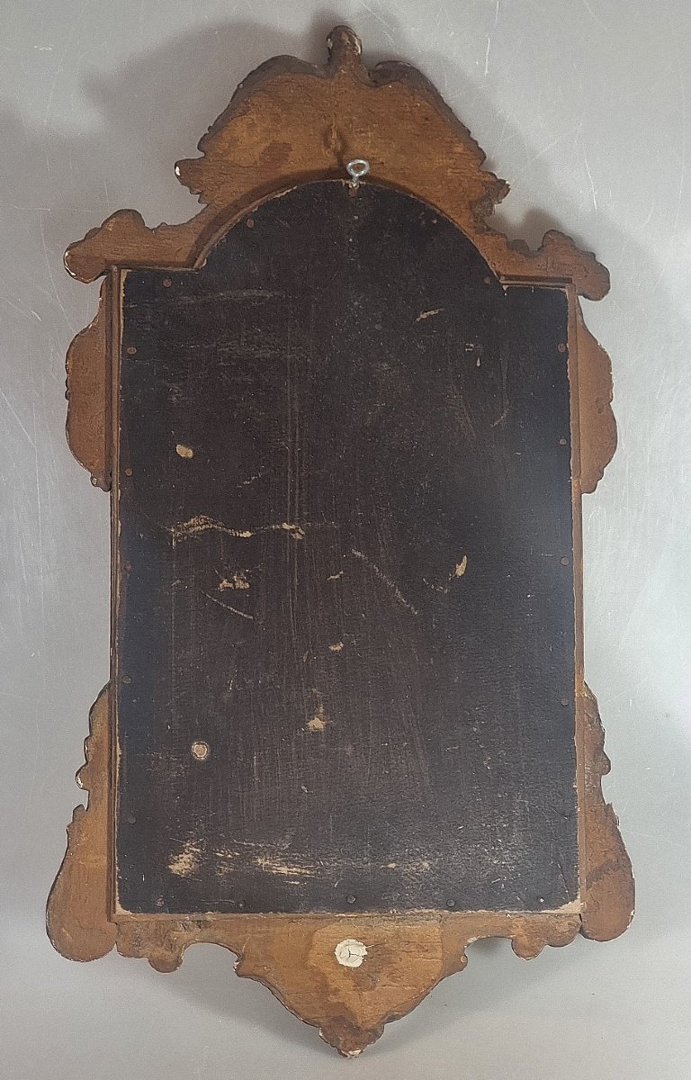 Miroir français ancien en bois sculpté et doré, époque Louis XV – XVIIIe siècle-photo-1
