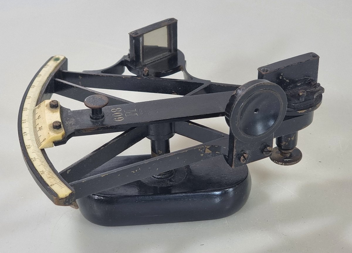 Sextant de la Marine impériale allemande par H. Haecke Berlin 900 – Coffret d’original-photo-3
