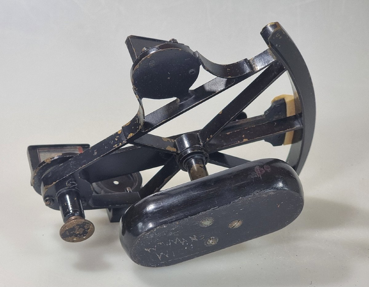 Sextant de la Marine impériale allemande par H. Haecke Berlin 900 – Coffret d’original-photo-6
