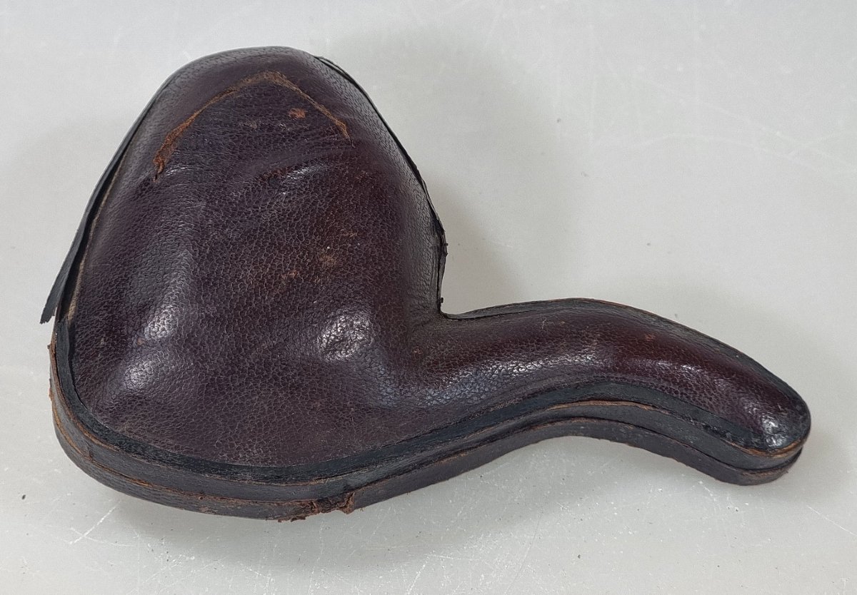 Antique Carved Sea-foam Pipe, Depicting A Woman's Bust, With Its Original Case – 19th Century-photo-4