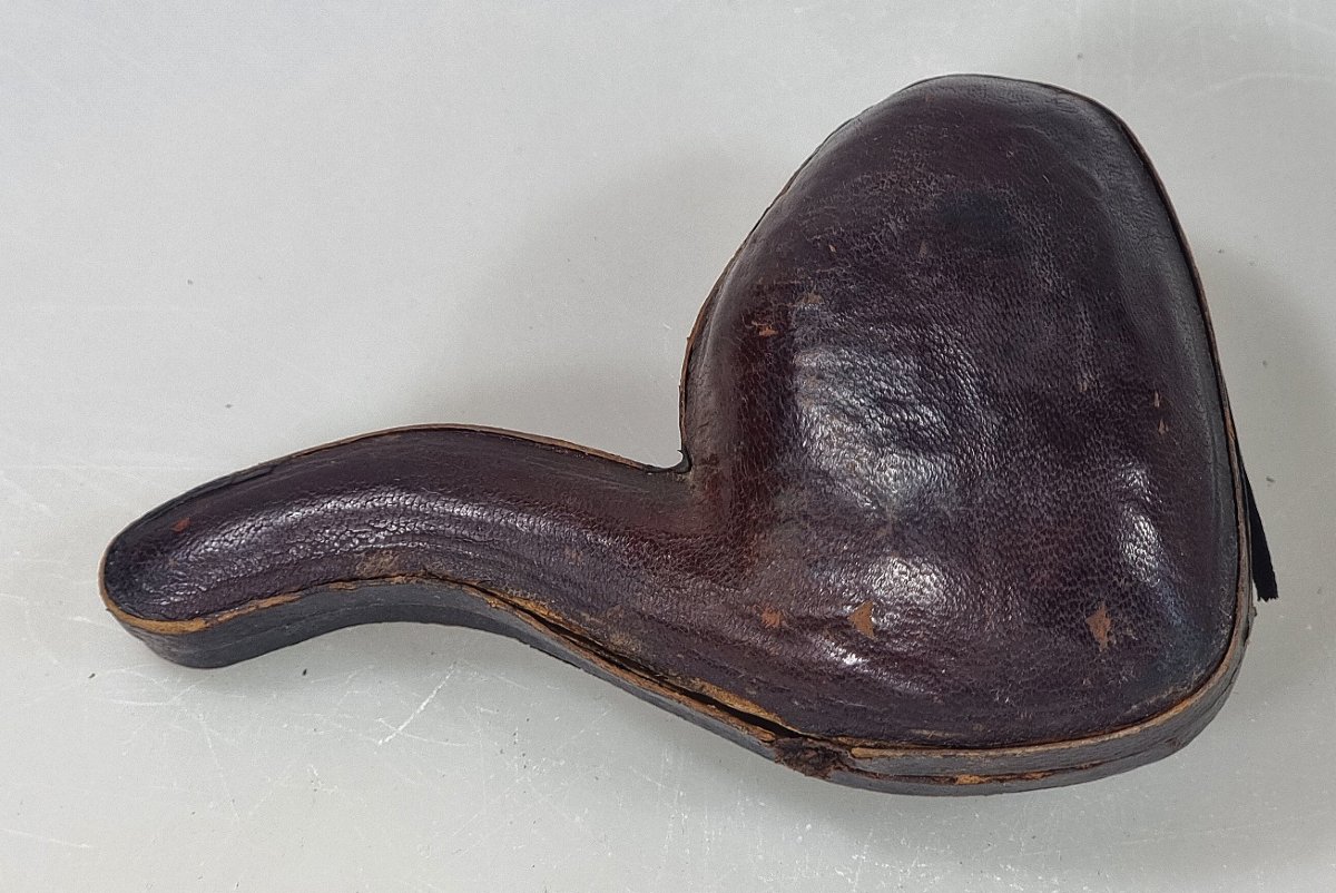 Antique Carved Sea-foam Pipe, Depicting A Woman's Bust, With Its Original Case – 19th Century-photo-5