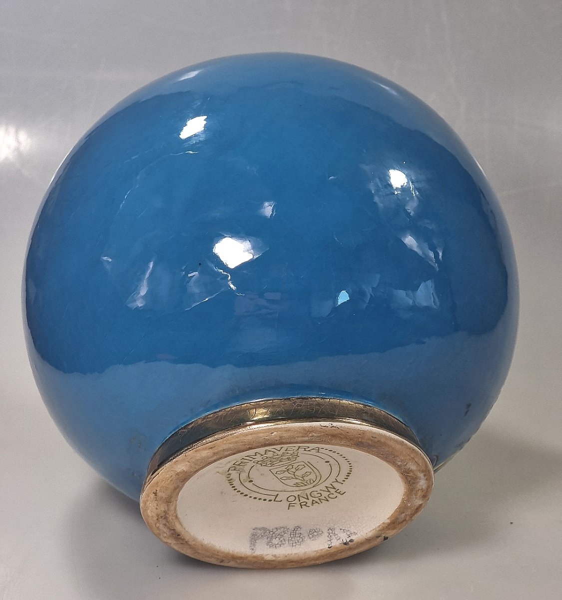 Vase boule Art déco Longwy Primavera « Les Baigneuses » – Jean Olin – 18,5 cm-photo-2
