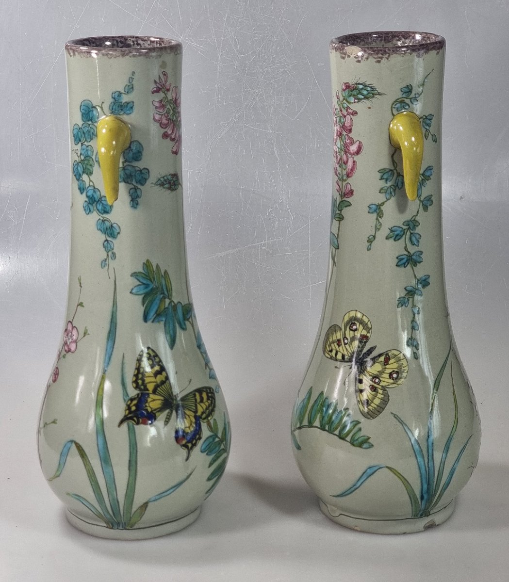 Art Nouveau Pair Of Japanese-style Vases By édouard Gilles – Paris – Circa 1880-photo-2