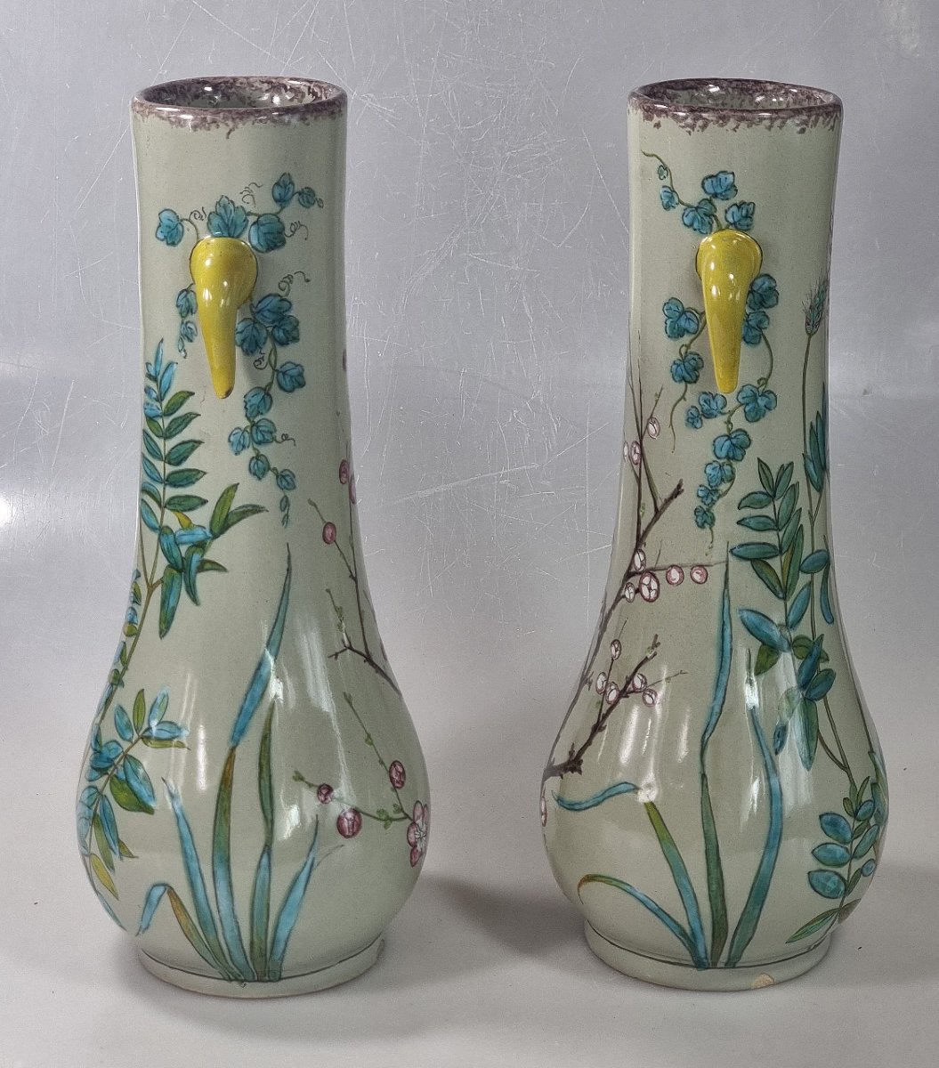 Art Nouveau Pair Of Japanese-style Vases By édouard Gilles – Paris – Circa 1880-photo-4